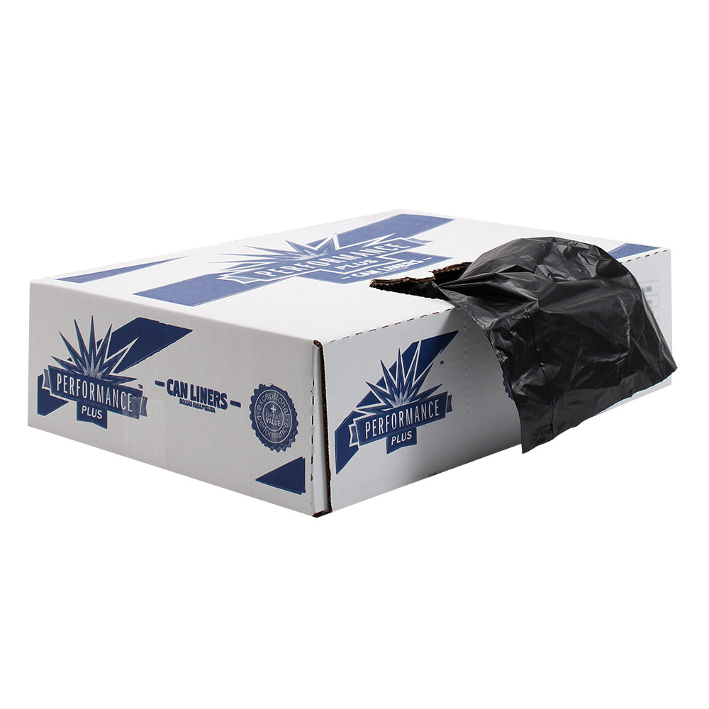 Xpress XPC385815 Black 38”x58” 1.5 Mil LD Can Liner, Star Closer Bottom, Coreless Rolls - 100 Bags Per Carton