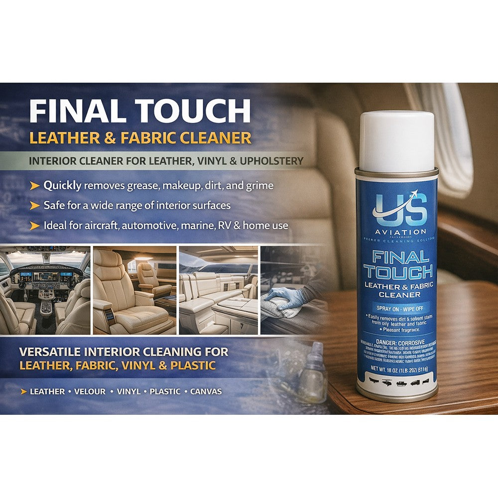 US Aviation Labs Final Touch Leather and Fabric Cleaner - 18 Ounce Can