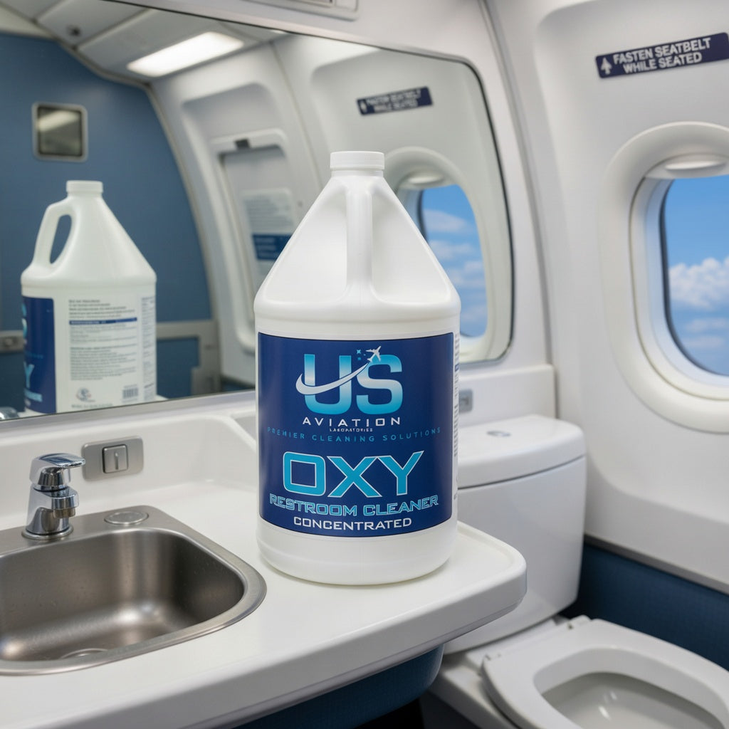US Aviation Labs Oxy Clean Restroom Cleaner Concentrate 1 Gallon