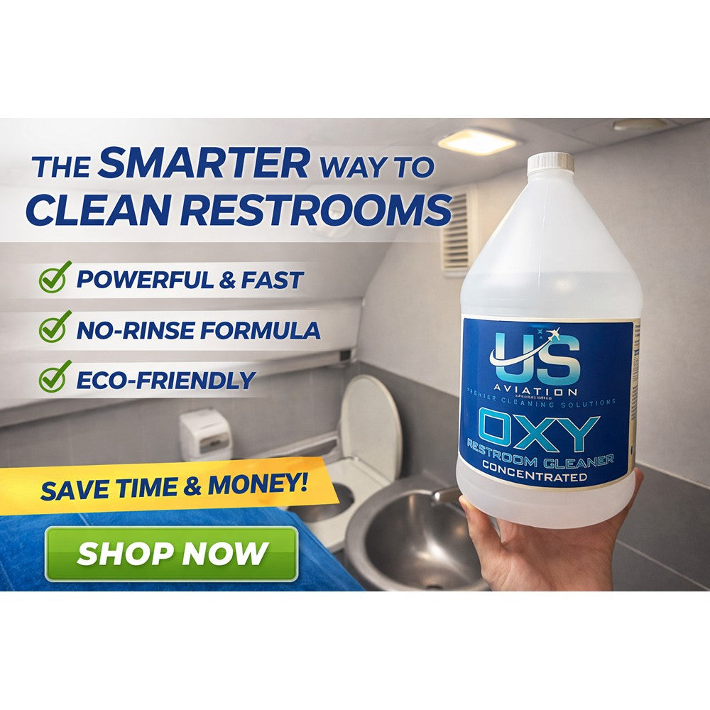 US Aviation Labs Oxy Clean Restroom Cleaner Concentrate 1 Gallon